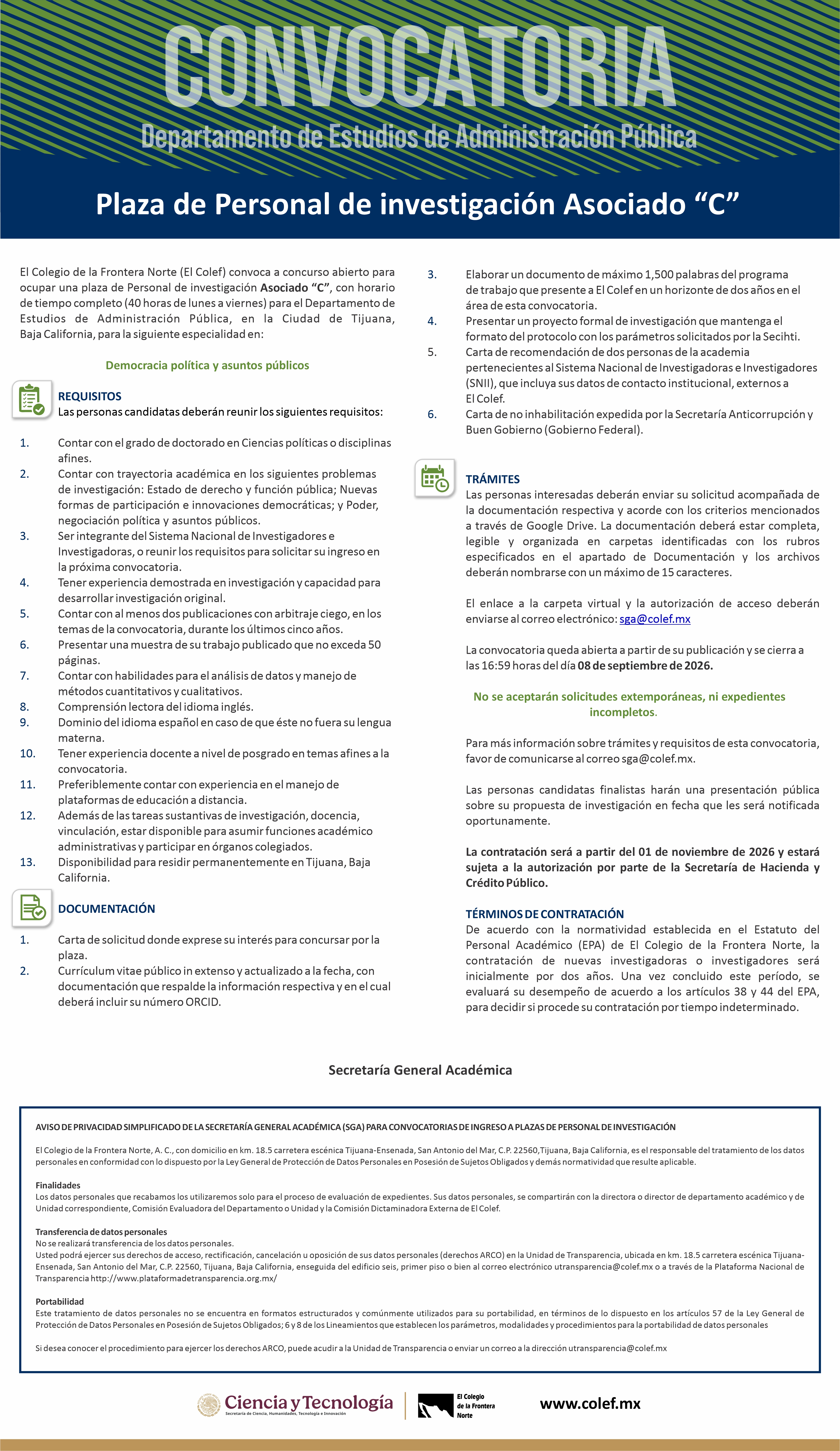Póster de la convocatoria